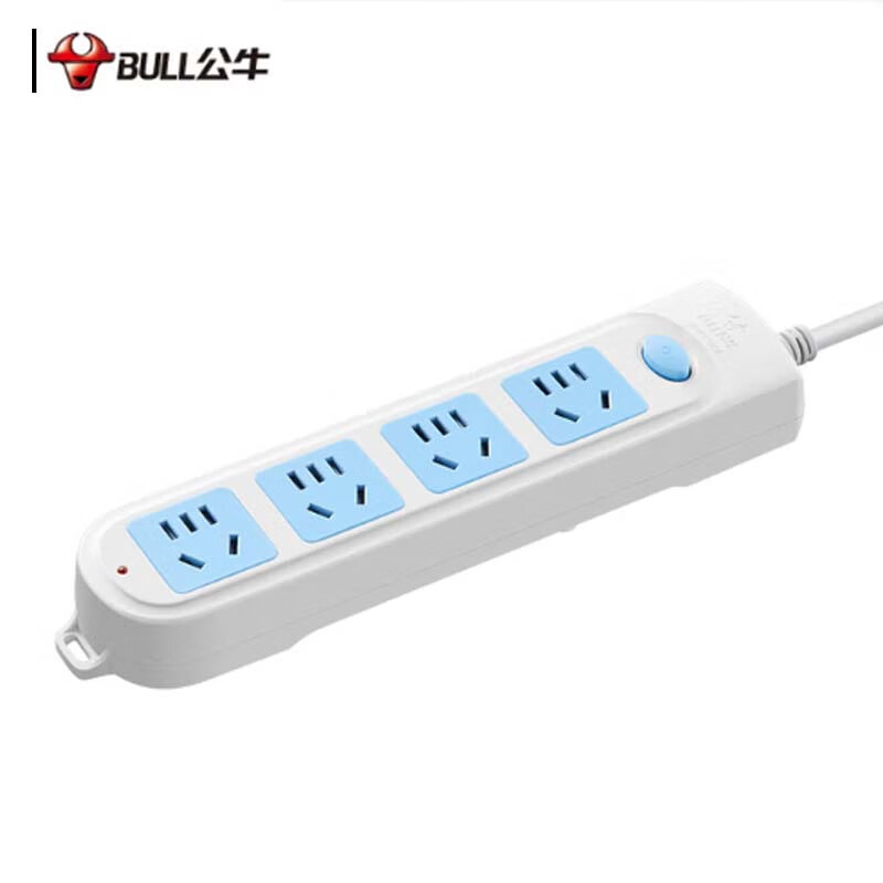 公牛 GN-601 排插  插线板/插排/接线板/拖线板 总控 4位 1.8米 白蓝 1个/包按（个）销售