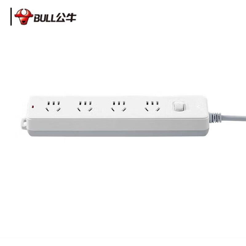 公牛 GN-410 排插  插线板/插排/接线板/拖线板 总控 4位 5米 白色 1个/包按（个）销售