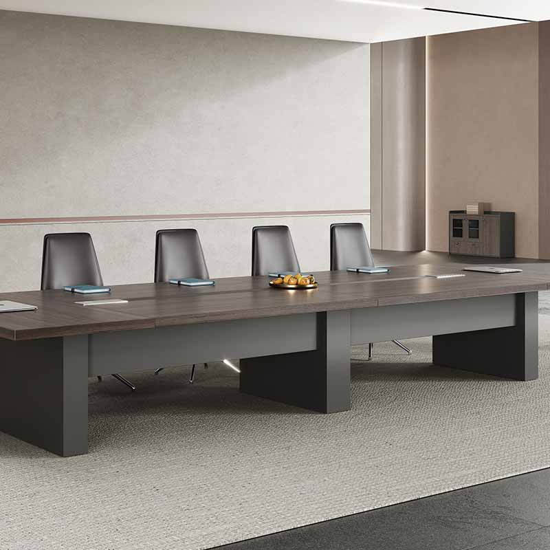 奇冠 QG-TAD-MTC-3612 板式会议桌  3600W*1200D*750Hmm 乌金胡桃+深铁灰按（张）销售