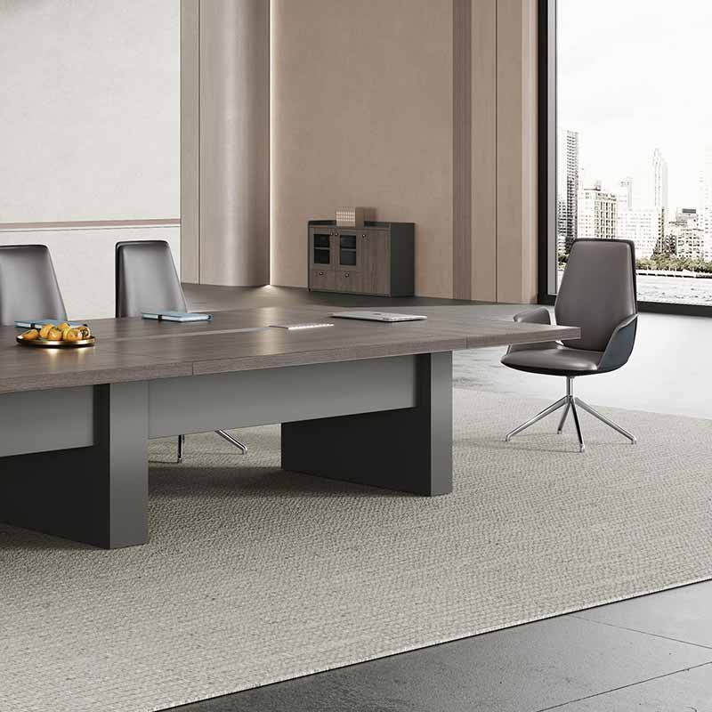 奇冠 QG-TAD-MTC-3612 板式会议桌  3600W*1200D*750Hmm 乌金胡桃+深铁灰按（张）销售