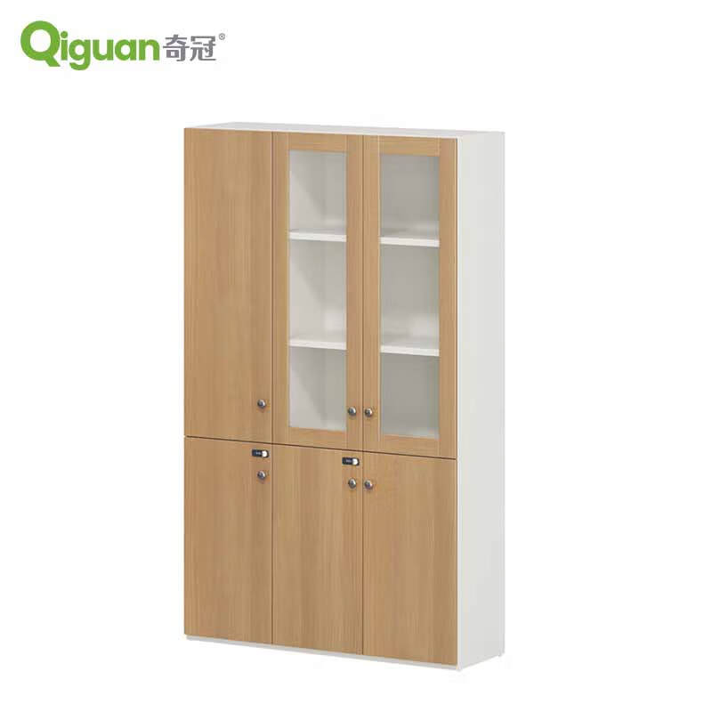 奇冠 QG-TAD-CAS-1220E 板式文件柜书柜  1200W*400D*2000Hmm 艾德樱桃+进口暖白按（张）销售