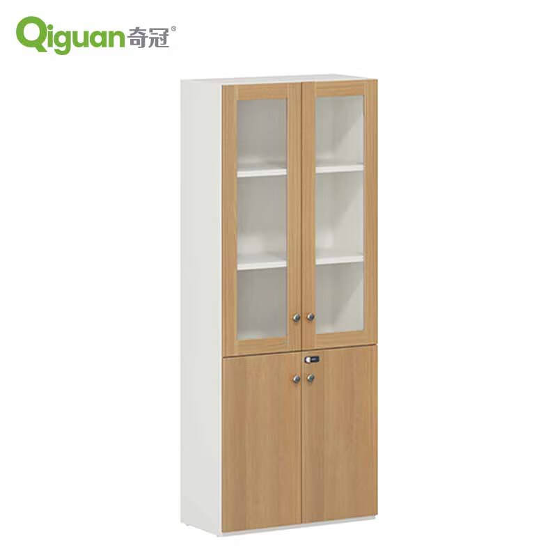 奇冠 QG-TAD-CAO-0820E 板式文件柜书柜  800W*400D*2000Hmm 艾德樱桃+进口暖白按（张）销售