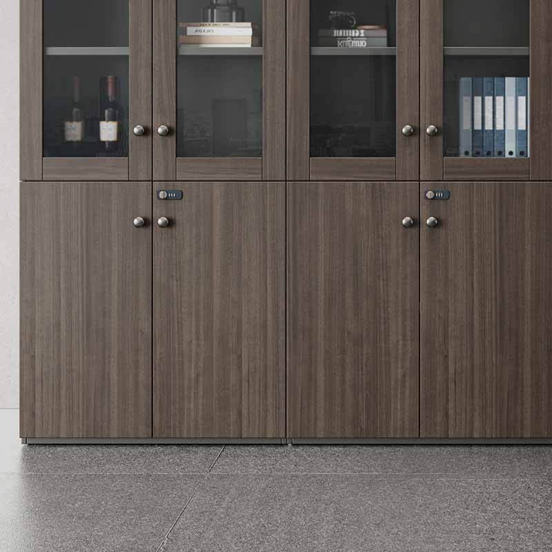 奇冠 QG-TAD-CAO-0820D 板式文件柜书柜  800W*400D*2000Hmm 乌金胡桃+深铁灰按（张）销售