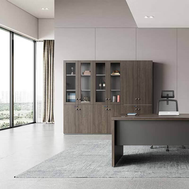 奇冠 QG-TAD-CAO-0820D 板式文件柜书柜  800W*400D*2000Hmm 乌金胡桃+深铁灰按（张）销售