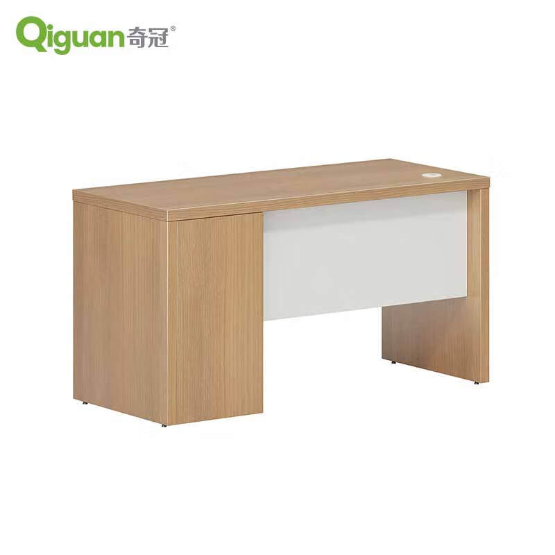 奇冠 QG-TAD-DEC-1406D 板式行政桌办公桌  1400W*600D*750Hmm 艾德樱桃+进口暖白按（张）销售