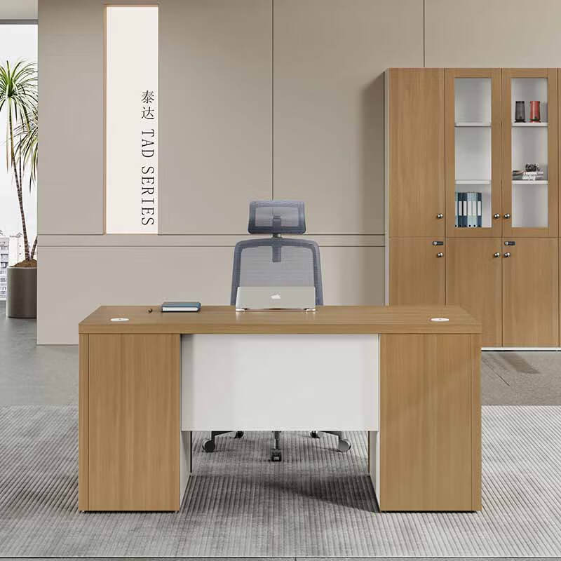 奇冠 QG-TAD-DEB-1608D 板式行政桌办公桌  1600W*800D*750Hmm 艾德樱桃+进口暖白按（张）销售