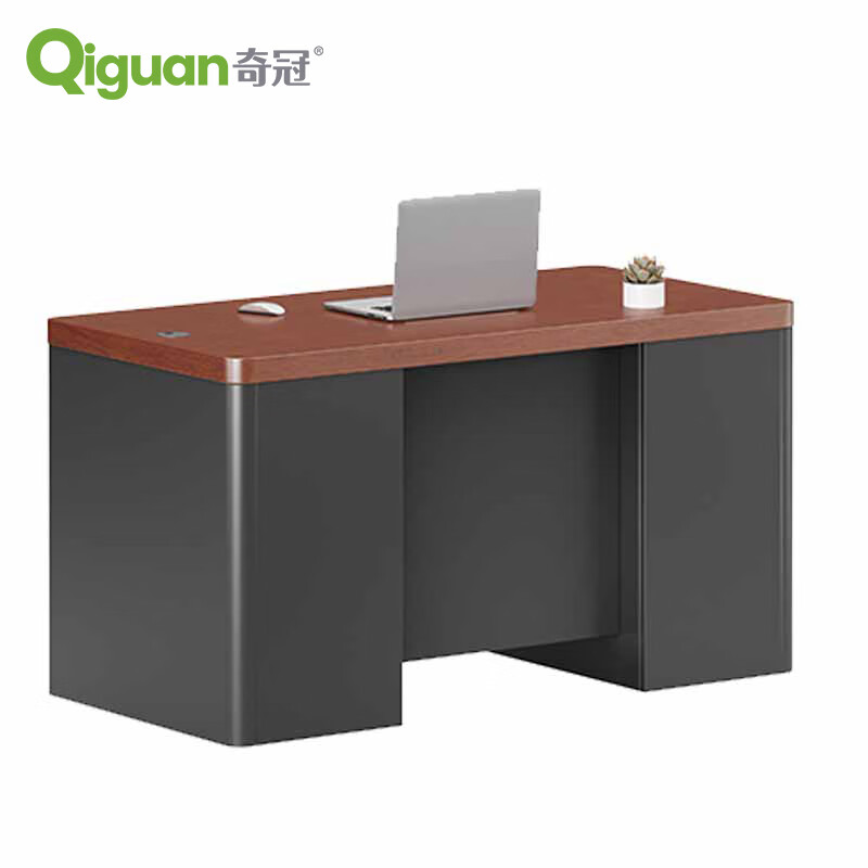 奇冠 QG-TAR-DEC-1407 油漆行政桌办公桌  1400W*700D*760Hmm胡桃+星空灰按（张）销售