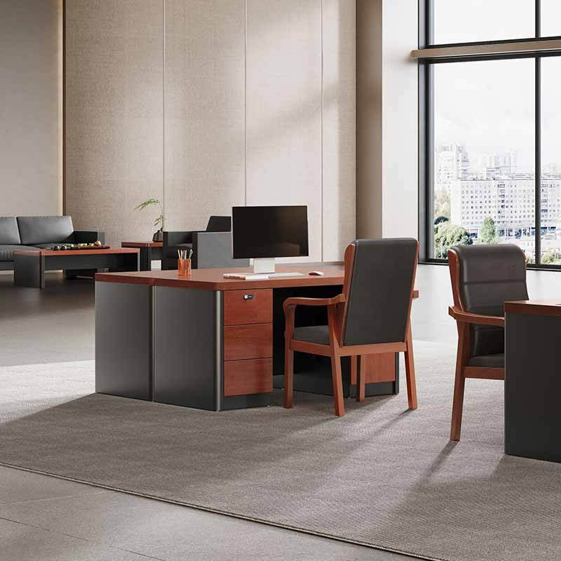 奇冠 QG-TAR-DEC-1407 油漆行政桌办公桌  1400W*700D*760Hmm胡桃+星空灰按（张）销售