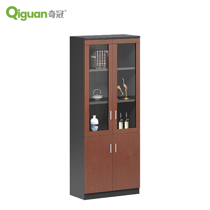 奇冠 QG-TAR-CAB-0820 油漆文件柜书柜  800W*400D*2000Hmm胡桃色+星空灰按（张）销售