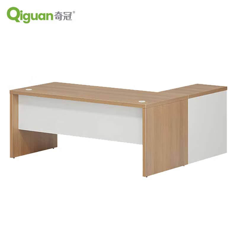 奇冠 QG-TAD-DEA-1616D 板式行政桌办公桌  1600W*1600D*750Hmm 艾德樱桃+进口暖白按（张）销售