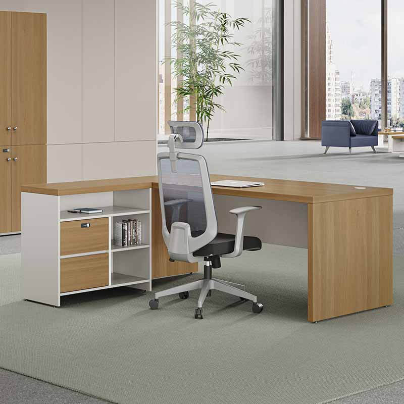 奇冠 QG-TAD-DEA-1616D 板式行政桌办公桌  1600W*1600D*750Hmm 艾德樱桃+进口暖白按（张）销售