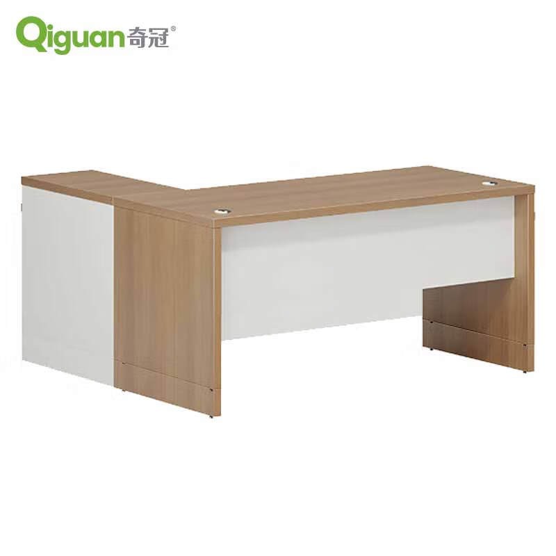 奇冠 QG-TAD-DEA-1816D 板式行政桌办公桌  1800W*1600D*750Hmm 艾德樱桃+进口暖白按（张）销售