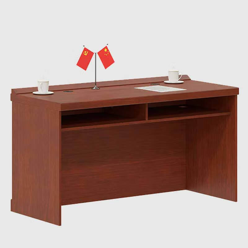 奇冠 QG-FP-32 二人位主席台条桌  油漆 1400W*600D*760Hmm 胡桃色按（张）销售