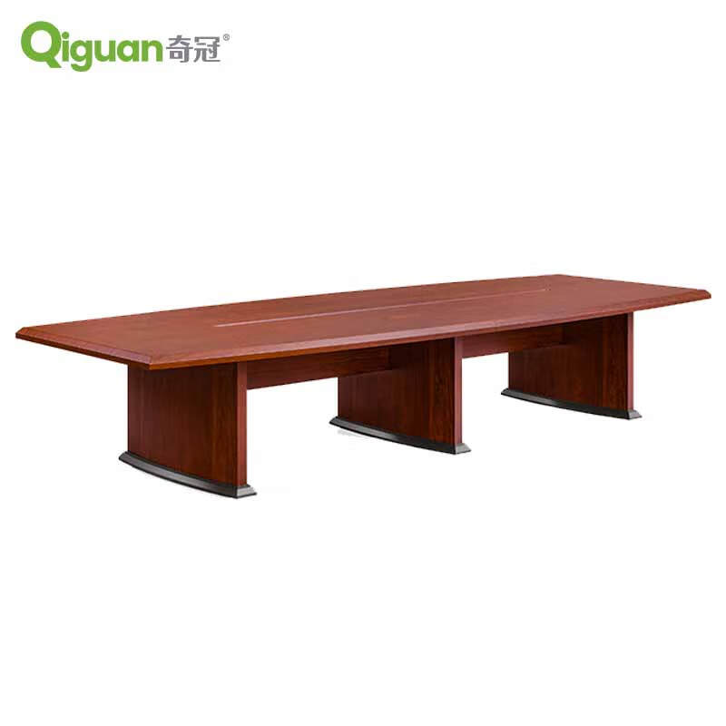 奇冠 QG-FP0436 油漆会议桌  3600W*1480D*760Hmm 胡桃色按（张）销售