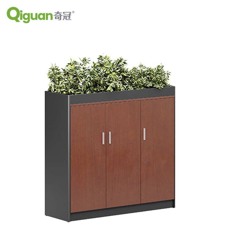 奇冠 QG-TAR-CAF-1211 油漆花槽柜茶水柜  1200W*400D*1130H胡桃+星空灰按（张）销售