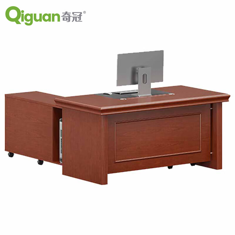 奇冠 QG-H37161 油漆班台办公桌  1600W*800D*760Hmm 胡桃色按（张）销售