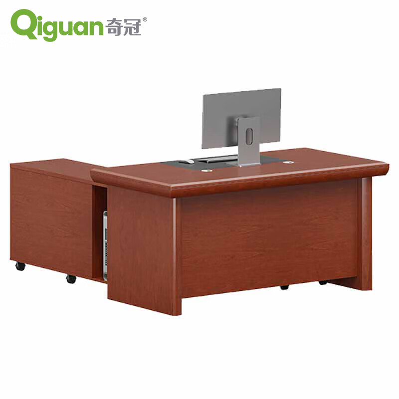 奇冠 QG-H2Y181 油漆中班台办公桌 1800W*900D*760Hmm 胡桃色按（张）销售