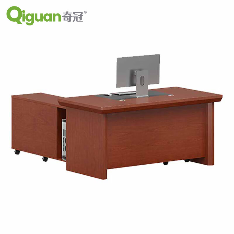 奇冠 QG-F2C161 油漆中班台办公桌  1600*800*760Hmm 胡桃色按（张）销售