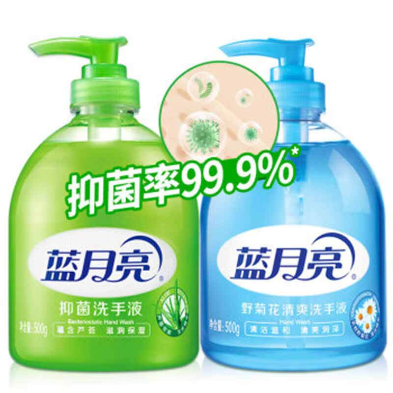 蓝月亮 洗手液套装 500g+500g 抑菌芦荟+清爽野菊花按(套)销售 蓝月亮 洗手液套装 500g+500g 抑菌芦荟+清爽野菊花按(套)销售
