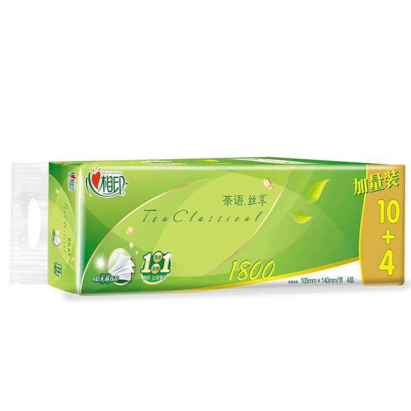 心相印 LR1112 无芯卷纸  茶语丝享系列105*140mm 4层 129g/卷 14卷/提按（提）销售