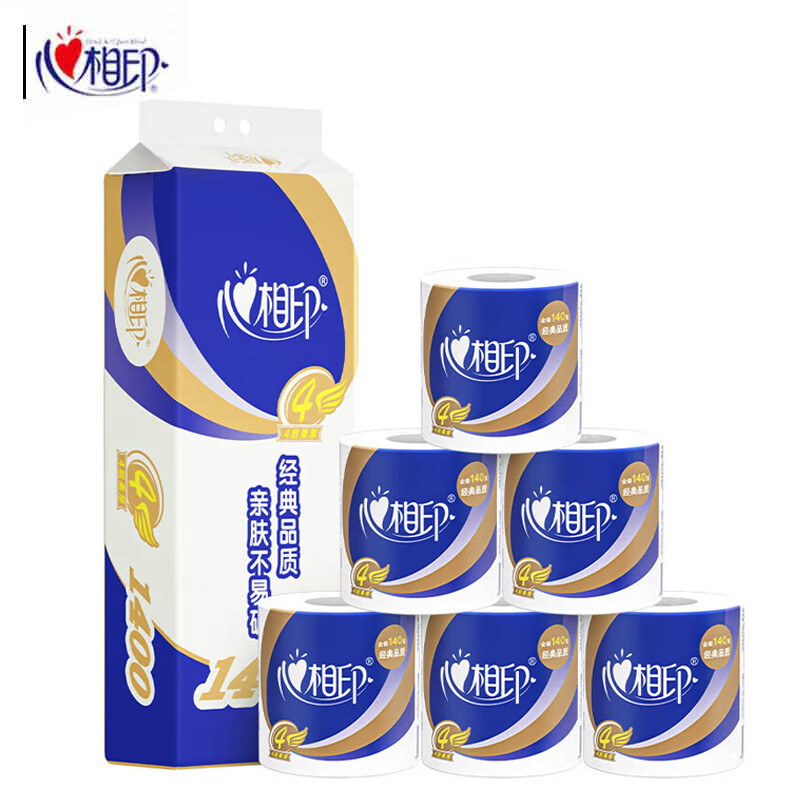 心相印 BT910 有芯卷纸  4层 105*140mm 140克/卷 10卷/提 6提/袋按（袋）销售