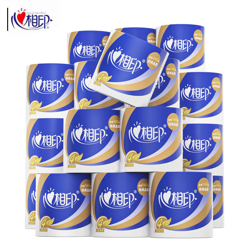 心相印 BT910 经典有芯无香卷纸  105*140mm 140g 4层 27卷/箱按（箱）销售