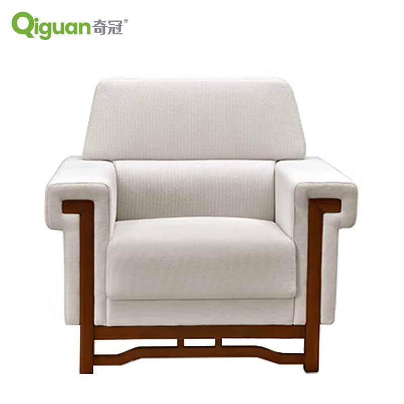 奇冠 QG-1448-SFA10 单人位沙发  1000W*850D*930Hmm 绒布皓月白按（张）销售