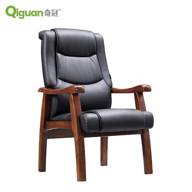 奇冠 QG-1761C 办公椅  油漆会议椅 黑色西皮按（把）销售