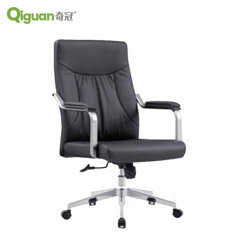 奇冠 QG-2402B 办公椅  转椅皮椅 黑色西皮按（把）销售