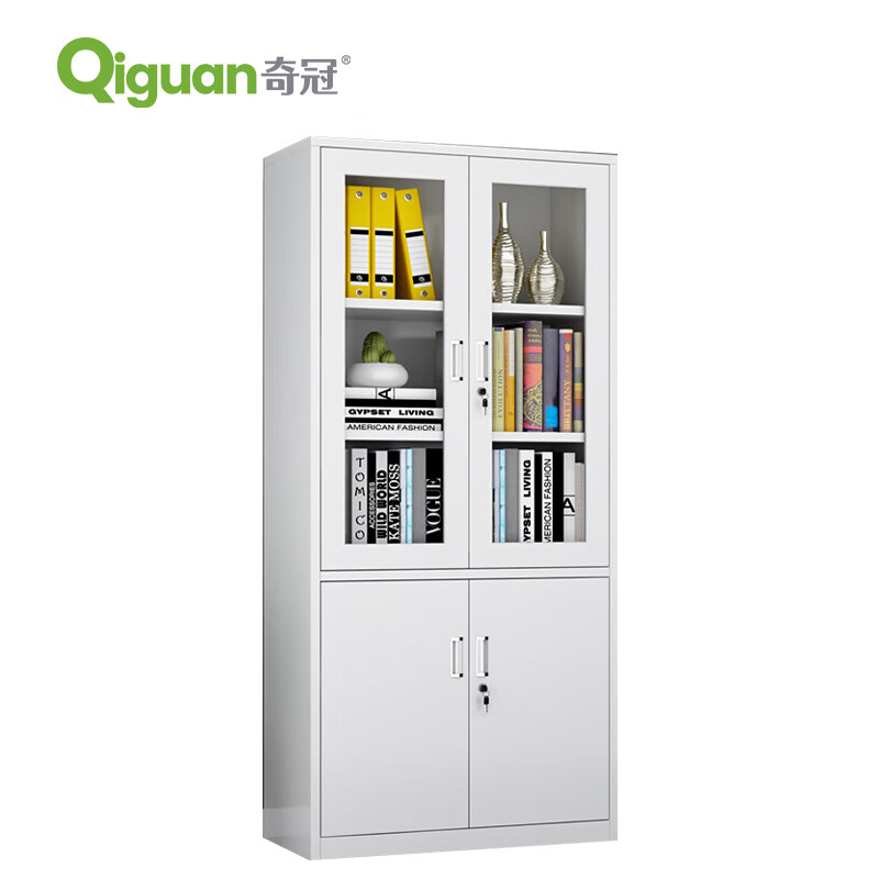奇冠 钢制大器文件柜 1800*850*390mm  常规 灰白按（张）销售