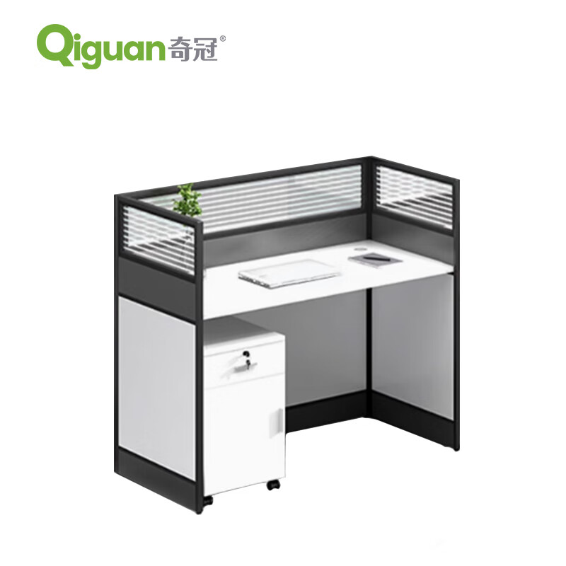 奇冠 屏风工位 1200*600*1100mm 一字型单人位职员桌-1 暖白色按（组）销售