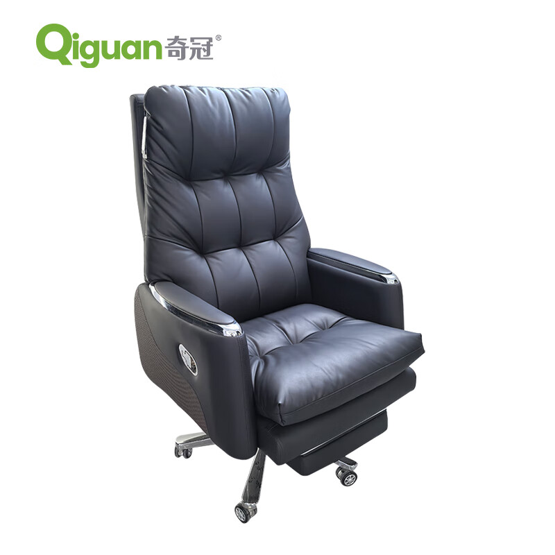 奇冠 QG-HLY-7195 办公椅 皮椅转椅  黑色西皮按（把）销售
