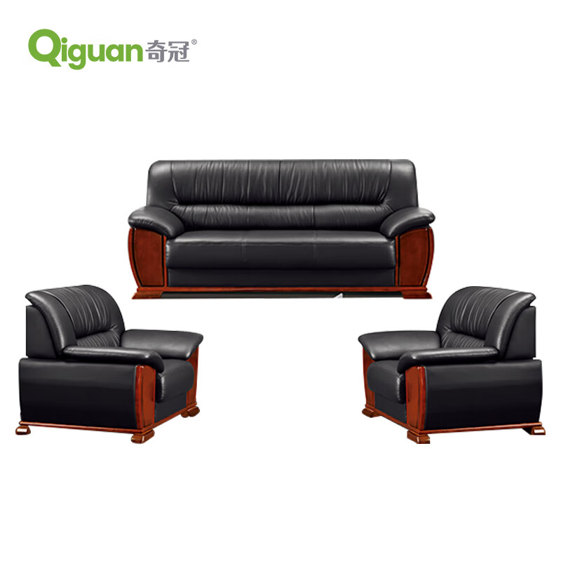 奇冠 QG-L-910(1+1+3) 办公沙发套装 黑色西皮按（套）销售