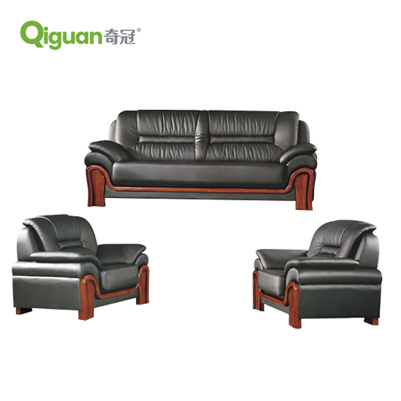 奇冠 QG-HLY-083B(1+1+3) 办公沙发套装 黑色西皮按（套）销售