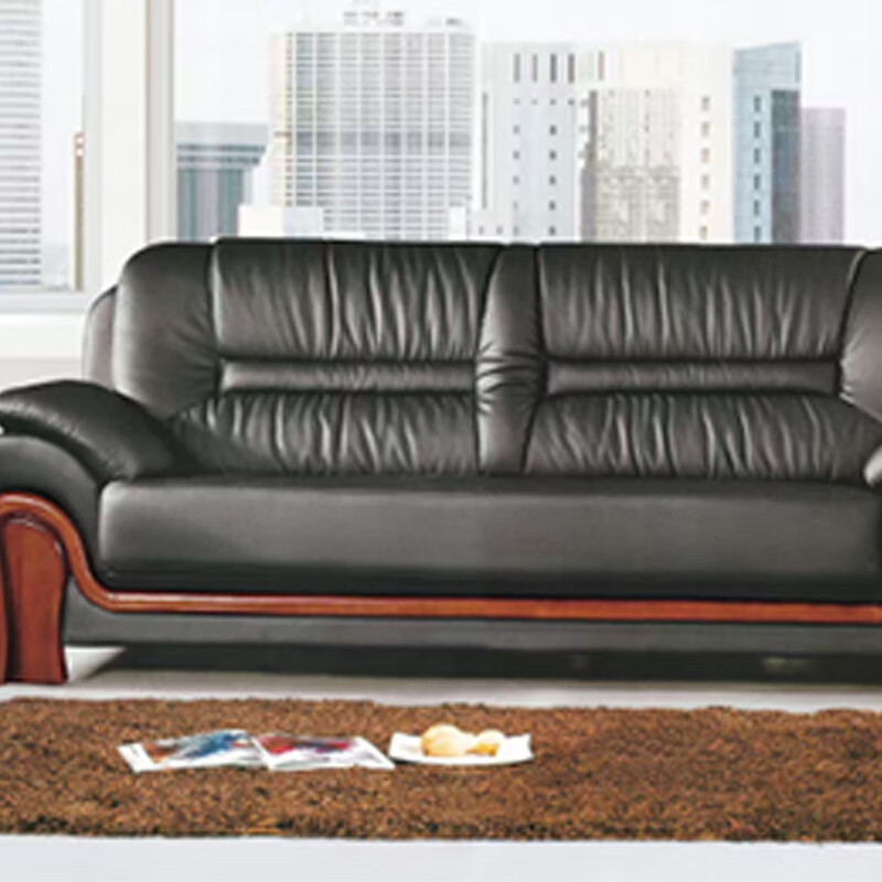 奇冠 QG-HLY-083B(1+1+3) 办公沙发套装 黑色西皮按（套）销售