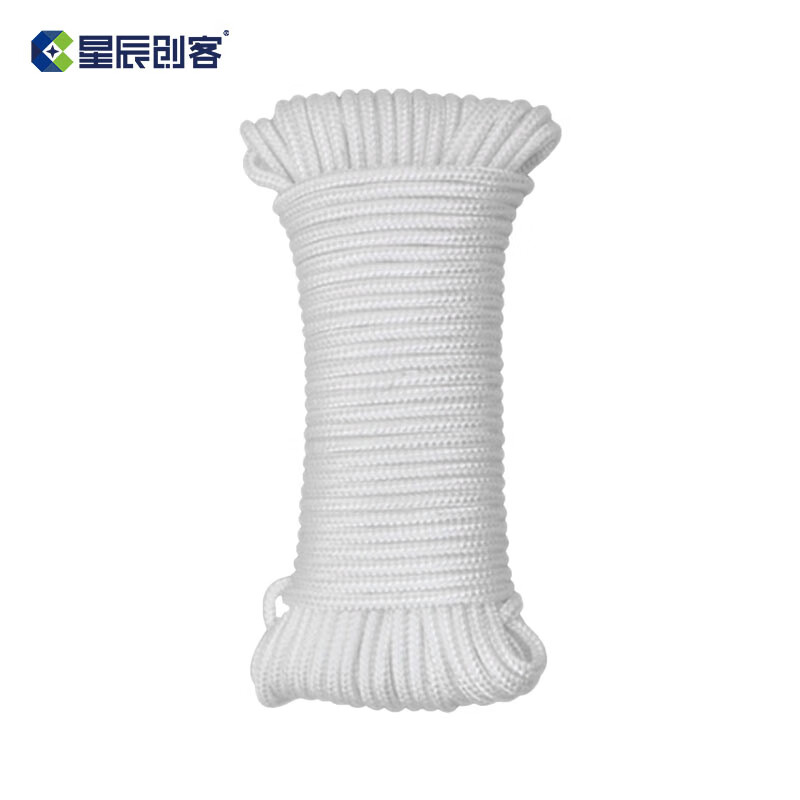 星辰创客 XGS-N04100 尼龙绳  耐磨编织绳货车捆绑绳晒衣绳 4mm*100m 白色 一捆装 捆按（捆）销售