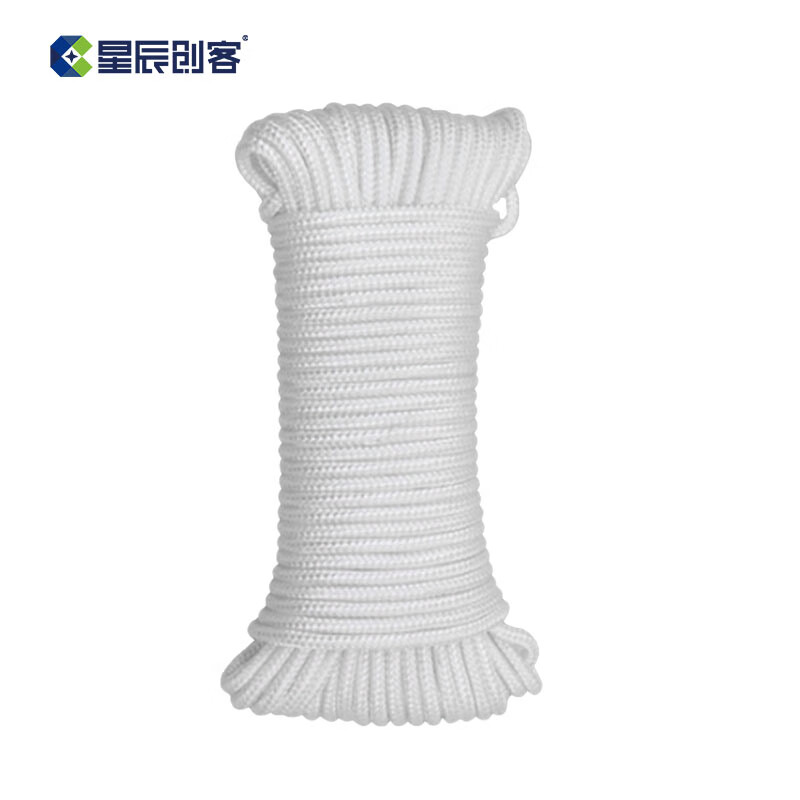 星辰创客 XGS-N05100 尼龙绳  耐磨编织绳货车捆绑绳晒衣绳 5mm*100m 白色 一捆装 捆按（捆）销售