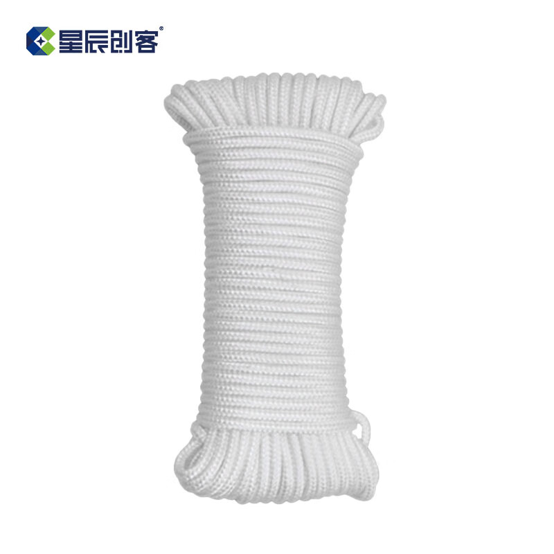 星辰创客 XGS-N06100 尼龙绳  耐磨编织绳货车捆绑绳晒衣绳 6mm*100m 白色 一捆装 捆按（捆）销售