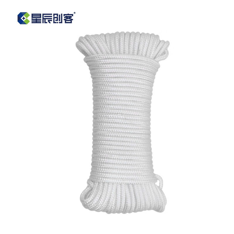 星辰创客 XGS-N07100 尼龙绳  耐磨编织绳货车捆绑绳晒衣绳 7mm*100m 白色 一捆装 捆按（捆）销售