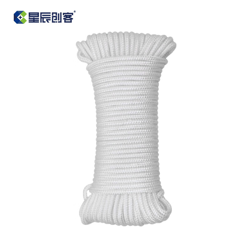 星辰创客 XGS-N08100 尼龙绳  耐磨编织绳货车捆绑绳晒衣绳 8mm*100m 白色 一捆装 捆按（捆）销售