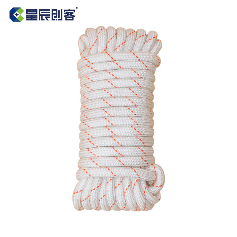 星辰创客 XGS-N12100 尼龙绳  耐磨编织绳货车捆绑绳晒衣绳 12mm*100m 红白 一捆装 捆按（捆）销售