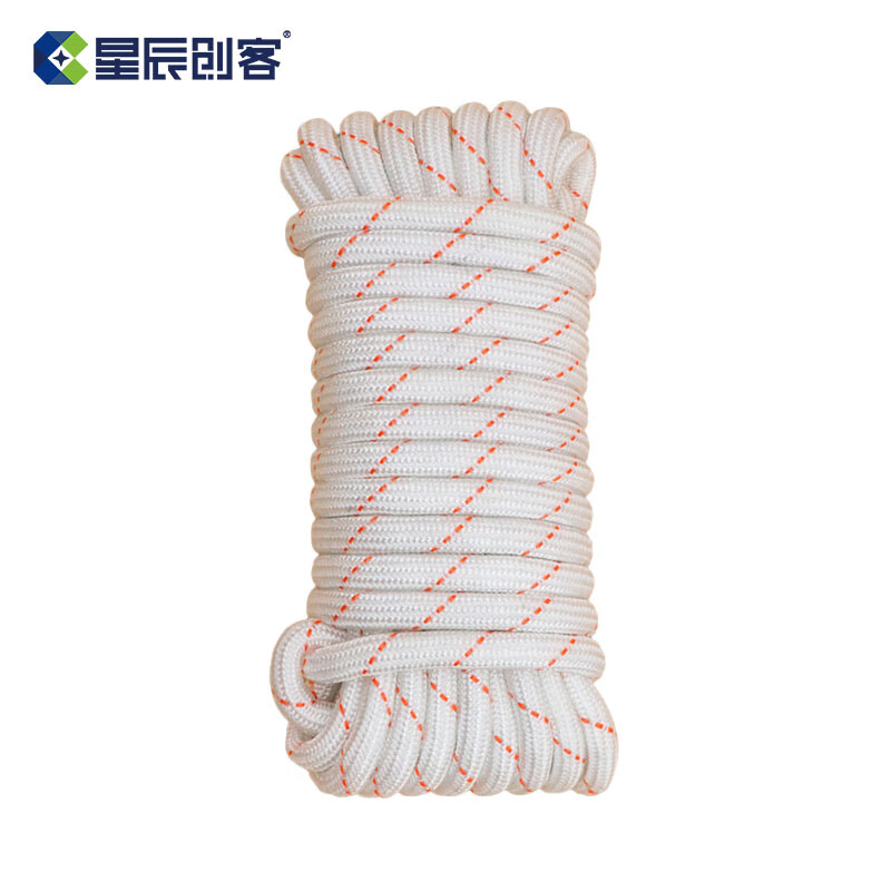 星辰创客 XGS-N16100 尼龙绳  耐磨编织绳货车捆绑绳晒衣绳 16mm*100m 红白 一捆装 捆按（捆）销售