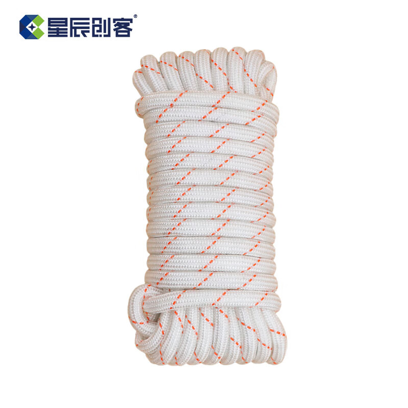 星辰创客 XGS-N18100 尼龙绳  耐磨编织绳货车捆绑绳晒衣绳 18mm*100m 红白 一捆装 捆按（捆）销售