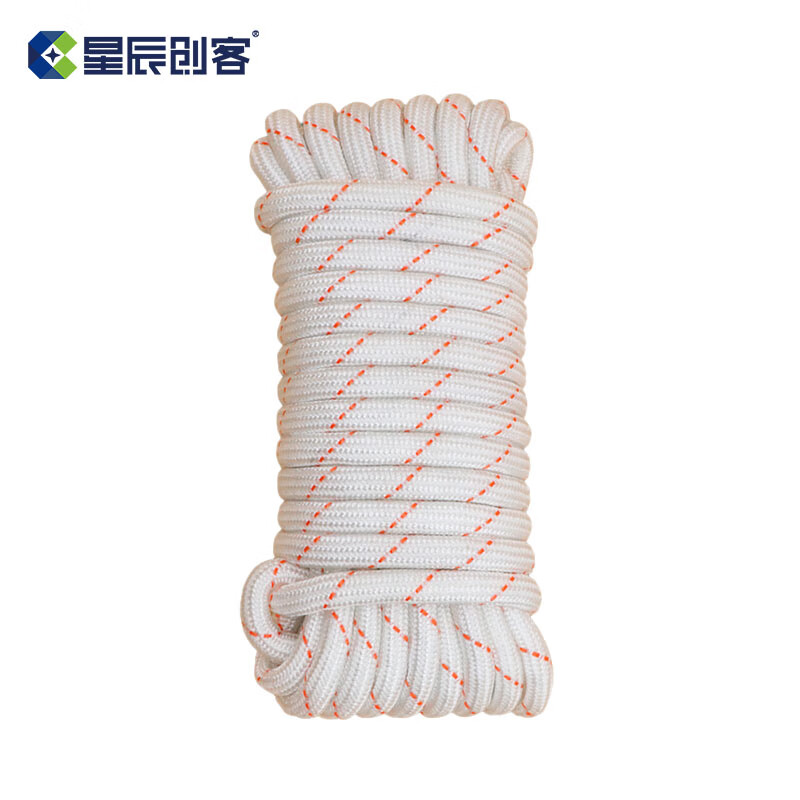 星辰创客 XGS-N20100 尼龙绳  耐磨编织绳货车捆绑绳晒衣绳 20mm*100m 红白 一捆装 捆按（捆）销售