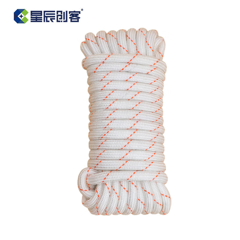 星辰创客 XGS-N22100 尼龙绳  耐磨编织绳货车捆绑绳晒衣绳 22mm*100m 红白 一捆装 捆按（捆）销售