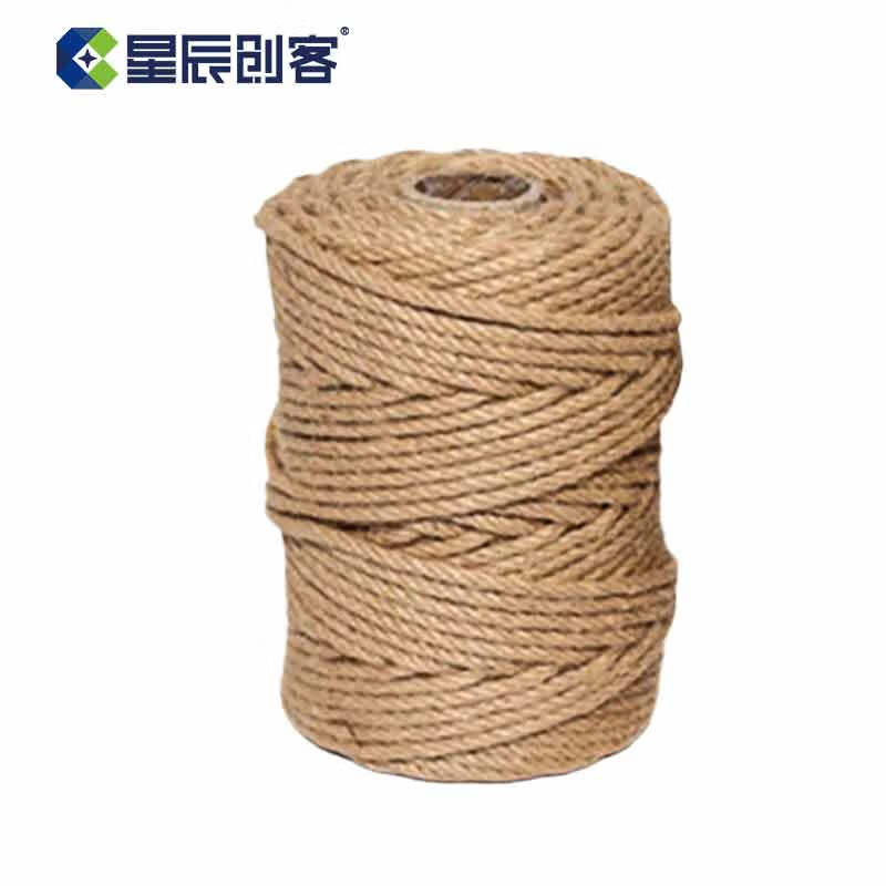 星辰创客 XGS-M1250 麻绳  优质粗麻绳装饰绳户外护栏捆绑绳部队攀爬拔河绳 12mm*50m 麻黄 一捆装 捆按（捆）销售