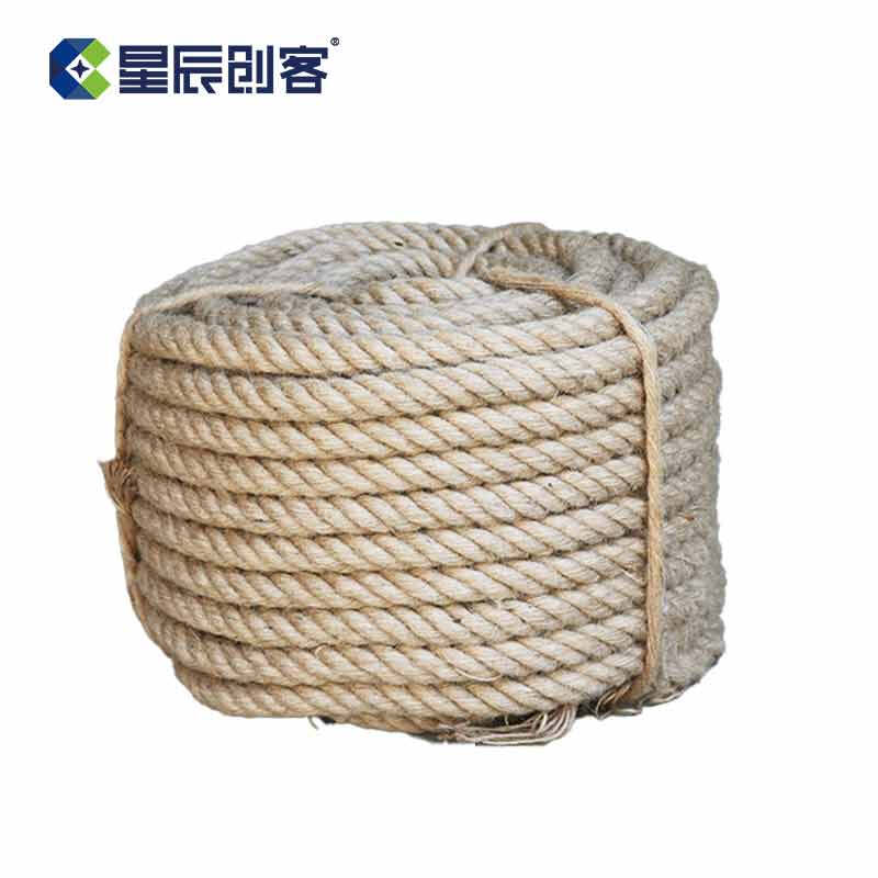 星辰创客 XGS-M1650 麻绳  优质粗麻绳装饰绳户外护栏捆绑绳部队攀爬拔河绳 16mm*50m 麻黄 一捆装 捆按（捆）销售