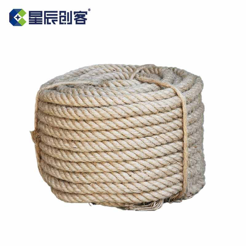 星辰创客 XGS-M1850 麻绳  优质粗麻绳装饰绳户外护栏捆绑绳部队攀爬拔河绳 18mm*50m 麻黄 一捆装 捆按（捆）销售
