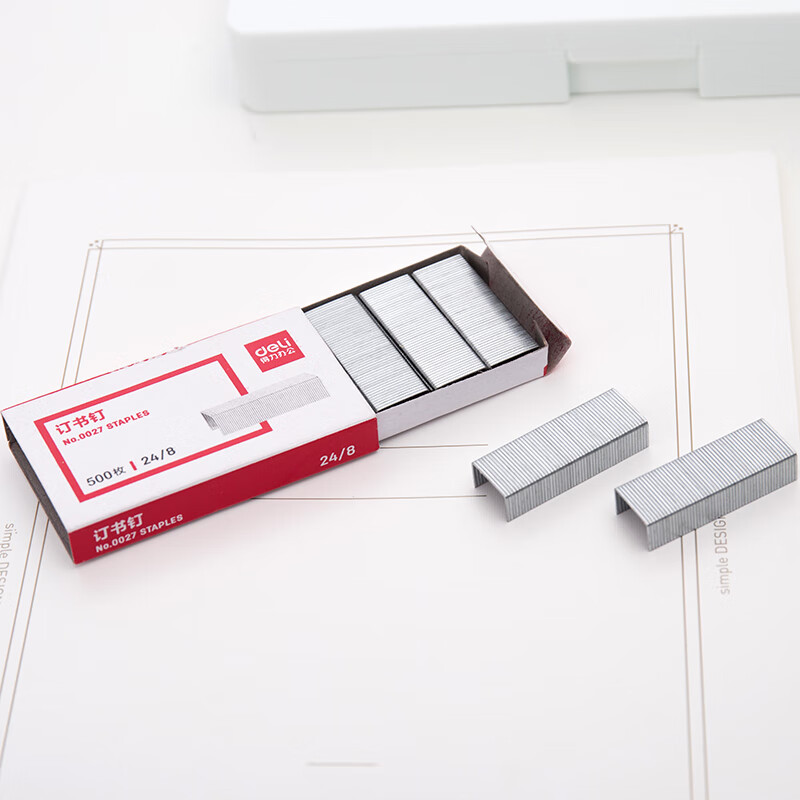 得力 0027 订书钉 银色 500枚/盒 10盒/包 单位:包按(包)销售 得力 0027 订书钉 银色 500枚/盒 10盒/包 单位:包按(包)销售