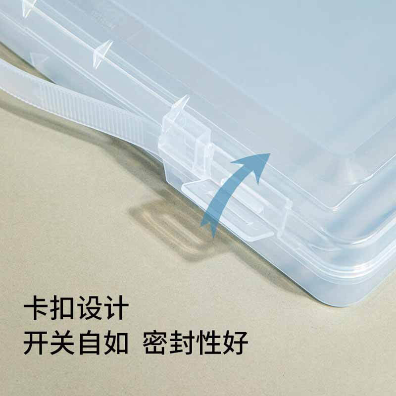 得力 5702 文件收纳盒  手提式A4 透明 单位：个按（个）销售